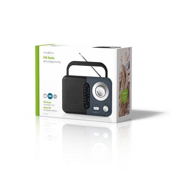 Nedis FM-Radio - Draagbaar Model - FM - Batterij Gevoed / Netvoeding - Analoog - 2.4 W - Zwart-Wit Scherm - Koptelefoonoutput - IP20 - Handvat - Grijs / Zwart - afbeelding 10