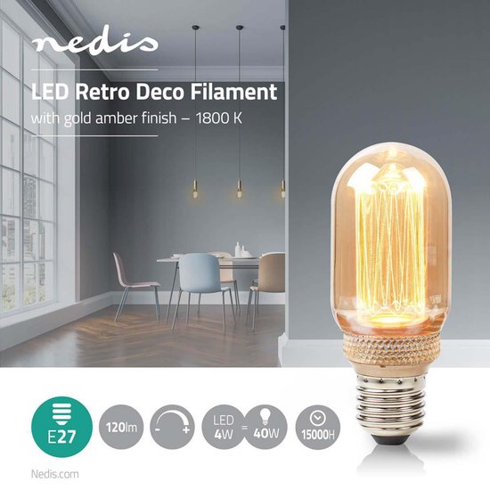 Nordlux Retro Deco T45 E27 4 W 120 Lm 1800 K - afbeelding 4