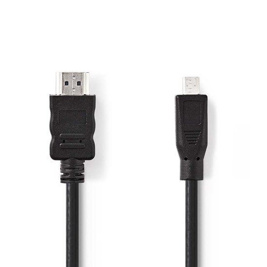 Nedis High Speed ​​HDMI-Kabel met Ethernet - HDMI Connector - HDMI Micro-Connector - 4K@30Hz - 10.2 Gbps - 2.00 m - Rond - PVC - Zwart - Doos - afbeelding 5