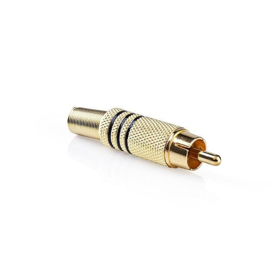 Nedis RCA-Connector - Recht - Male - Verguld - Soldeer - Diameter kabelinvoer: 7.0 mm - Metaal - Goud / Zwart - 25 Stuks - Polybag - afbeelding 7