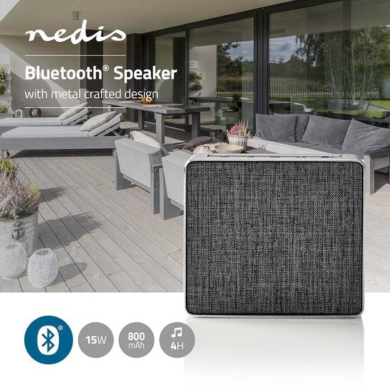 Bluetooth-Speaker - Maximale batterijduur: 4 uur - Handheld Ontwerp - 15 W - Stereo - Ingebouwde microfoon - Grijs - afbeelding 2