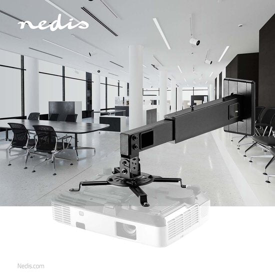 Nedis Projectorbeugel - Draai- en Kantelbaar - 15 kg - Draaibaar - Kantelbaar - Staal - Zwart - afbeelding 4