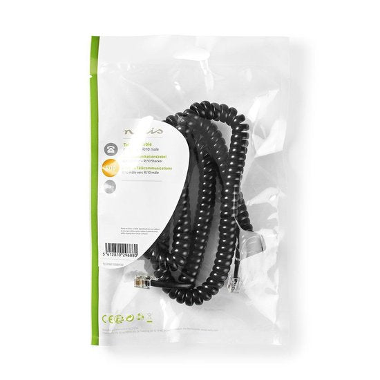 Nedis Telecomkabel - RJ10 Male - RJ10 Male - 5.00 m - Kabel design: Gekruld - Kabeltype: RJ10 - Zwart - Envelop - afbeelding 12