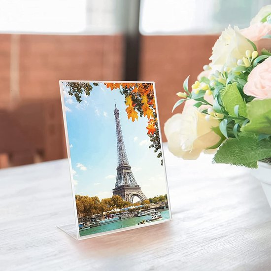 A6 Tafelstandaard Schuin - 6 Stuks Plexiglas L-standaard voor Cafés, Restaurants en Tentoonstellingen - afbeelding 5