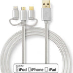 Nedis 3-in-1-Kabel - USB 2.0 - USB-A Male - Apple Lightning 8-Pins / USB Micro-B Male / USB-C Male - 480 Mbps - 1.00 m - Verguld - Rond - PVC - Aluminium - Cover Window Box - afbeelding 15