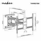 Nedis TV beugel - 50 - 100 inch - Max 70 kg - Kantelbaar en Draaibaar - afbeelding 4
