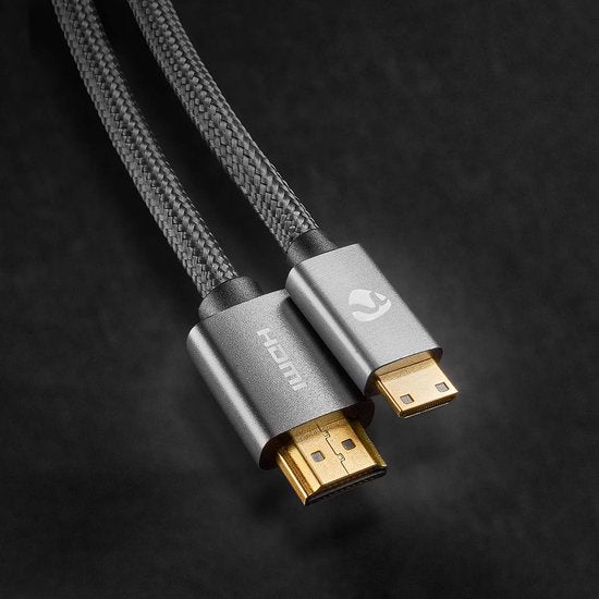 Nedis High Speed ​​HDMI-Kabel met Ethernet - HDMI Connector - HDMI Mini-Connector - 4K@60Hz - 18 Gbps - 2.00 m - Rond - Katoen - Antraciet / Gun Metal Grijs - Cover Window Box - afbeelding 6