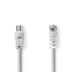 Nedis Satelliet- en Antennekabel - F-Male - IEC (Coax) Male - Vernikkeld - 30 dB - 75 Ohm - Dubbel Afgeschermd - 3.00 m - Rond - PVC - Wit - Envelop - afbeelding 7