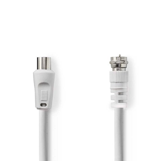 Nedis Satelliet- en Antennekabel - F-Male - IEC (Coax) Male - Vernikkeld - 30 dB - 75 Ohm - Dubbel Afgeschermd - 3.00 m - Rond - PVC - Wit - Envelop - afbeelding 7