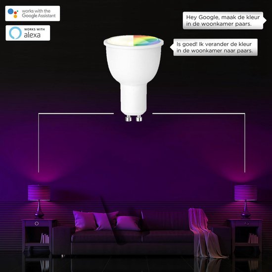 Silvergear Smart WiFi Led GU10 - stuks - Via iOS en Android App - Google Home en Amazon Alexa - afbeelding 5