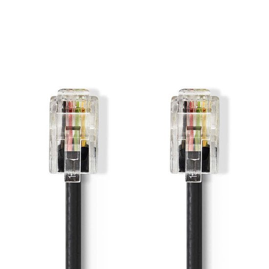 Nedis Telecomkabel - RJ10 Male - RJ10 Male - 5.00 m - Kabel design: Gekruld - Kabeltype: RJ10 - Zwart - Envelop - afbeelding 14