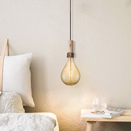 Home Sweet Home - Landelijke Hanglamp Furdy - geschikt voor E27 LED lichtbron - hanglamp gemaakt van Hout - 10/10/130cm - Pendellamp geschikt voor - afbeelding 6