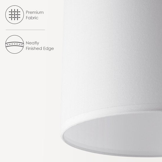 Home Sweet Home - Stoffen Lampenkap Bling - Ø 20 cm – Wit - Cilinder - Lampenkappen voor wandlamp, tafellamp en hanglamp - afbeelding 4