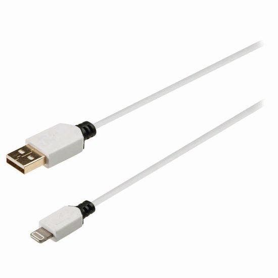 Nedis Lightning Kabel - USB 2.0 - Apple Lightning 8-Pins - USB-A Male - 480 Mbps - Verguld - 1.00 m - Rond - PVC - Grijs / Wit - Doos - afbeelding 9