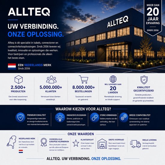 Allteq - Open eind aansluitsnoer - Schuko stekker - 1.5 meter - Zwart - afbeelding 4