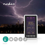 Nedis Weerstation - Binnen & Buiten - Radiogestuurde klok - Inclusief draadloze weersensor - Weersvoorspelling - Barometer - Tijdweergave - LCD met Achtergrondverlichting - Wekkerfunctie - afbeelding 4