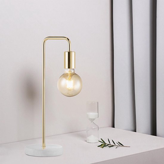 Home Sweet Home - Moderne tafellamp Noble - Brons - 20,3/20,3/40cm - bedlampje - voor E27 lichtbron - gemaakt van Marmer en metaal - afbeelding 4