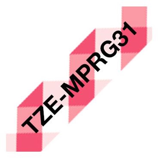 Brother TZe, TZ TZe-MPRG31 Tapekleur: Wit (met rood ruitmotief) Tekstkleur:Zwart 12 mm 4 m - afbeelding 12