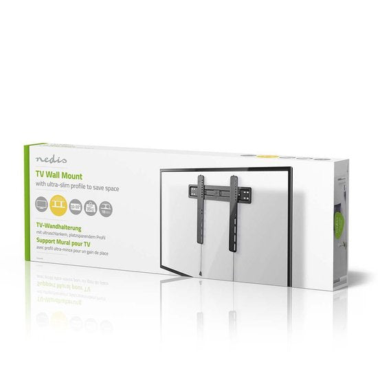 Nedis Vaste TV-Muurbeugel - 32 - 55 " - Maximaal schermgewicht: 35 kg - Minimale muurafstand: 18 mm - Staal - Zwart - afbeelding 2