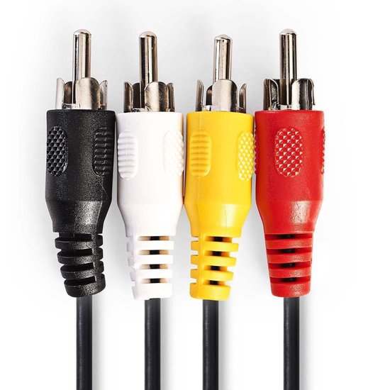 Nedis DIN-Audiokabel - DIN 5-Pins Male - 4x RCA Male - Vernikkeld - 1.00 m - Rond - PVC - Zwart - Label - afbeelding 5