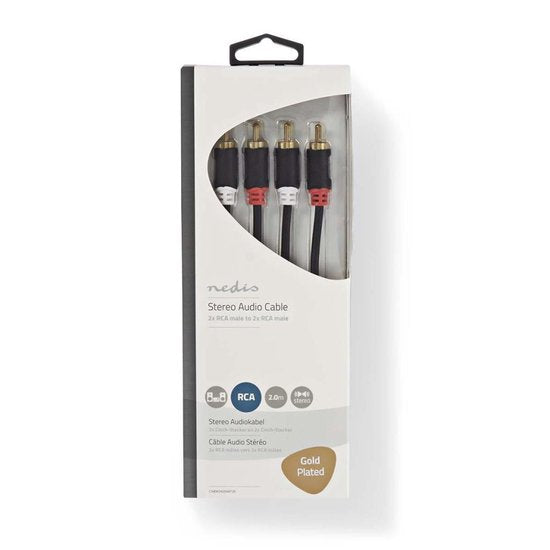 Nedis Stereo-Audiokabel - 2x RCA Male - 2x RCA Male - m - Rond - Doos - afbeelding 28