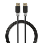 Nedis DisplayPort-Kabel - DisplayPort Male - DisplayPort Male - 8K@60Hz - Verguld - 3.00 m - Rond - PVC - Antraciet / Grijs - Polybag - afbeelding 3