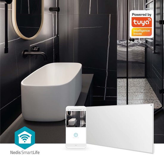 Nedis SmartLife Infrarood Verwarming 700 W – Slimme Kachel - Thermostaat – Geschikt voor Badkamer - Afstandsbediening & App - afbeelding 5