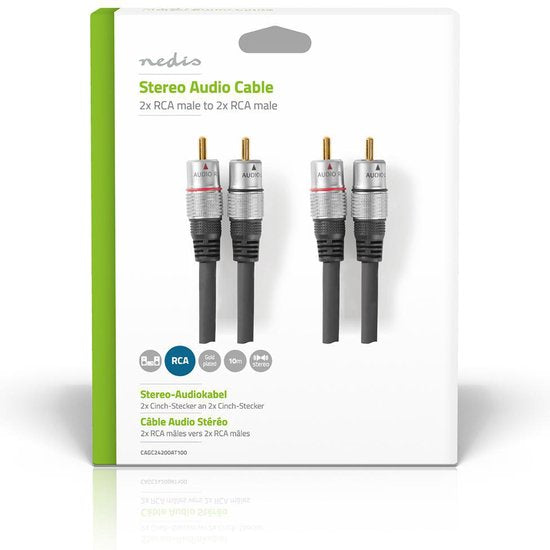 Stereo-Audiokabel | 2x RCA Male - 2x RCA Male | m | Antraciet - afbeelding 17