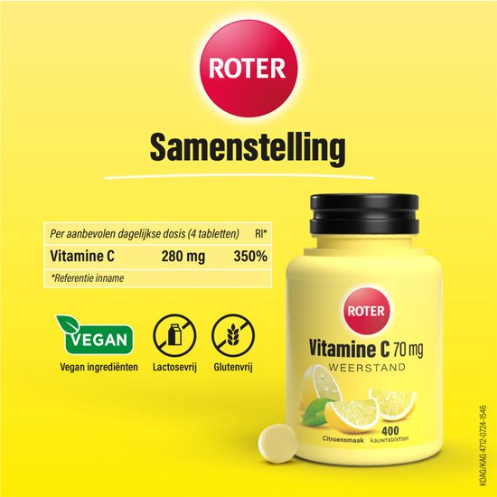 Roter Vitamine C 70 mg - 2 x 400 kauwtabletten - Voordeelverpakking - afbeelding 3