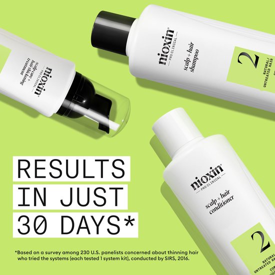 Nioxin System 2 – Loyalty Kit - voor Natuurlijk Haar - Anti Haaruitval – Gevorderde Uitdunning – 300+300+100ml - afbeelding 2
