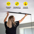 Lightswing® Single 90cm - Ophangsysteem voor één Hanglamp tot 3,5 KG - Roestvrij Staal - 80cm Verplaatsbare Verlichting - Verstelbare Hanglamp Systeem - Hanglampen Eetkamer - afbeelding 2