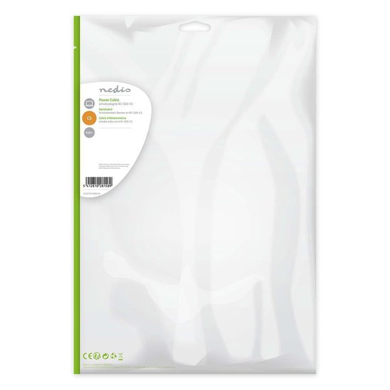 Nedis Stroomkabel - Type F (CEE 7/7) Male - IEC-320-C5 - Recht - Recht - Vernikkeld - 5.00 m - Rond - PVC - Zwart - Label - afbeelding 6
