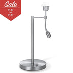 Home Sweet Home - Moderne tafellamp voet Read voor lampenkap - Geborsteld staal - 20/20/47cm - 2 lichts tafellamp met flexibele LED spot - geschikt - afbeelding 1