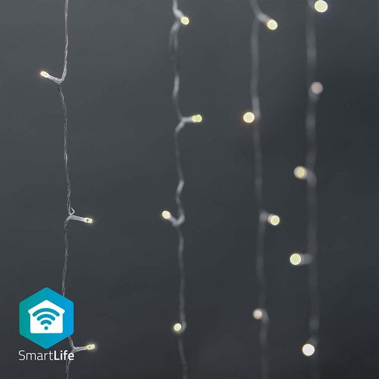 Nedis SmartLife-kerstverlichting - Gordijn - Wi-Fi - Warm tot Koel Wit - 200 LED's - 3.00 m - Android / IOS - afbeelding 6