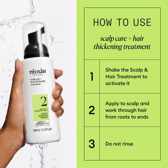 Nioxin System 2 - Scalp Treatment - voor Natuurlijk Haar - Anti Haaruitval – Gevorderde Uitdunning - 100ml - afbeelding 5