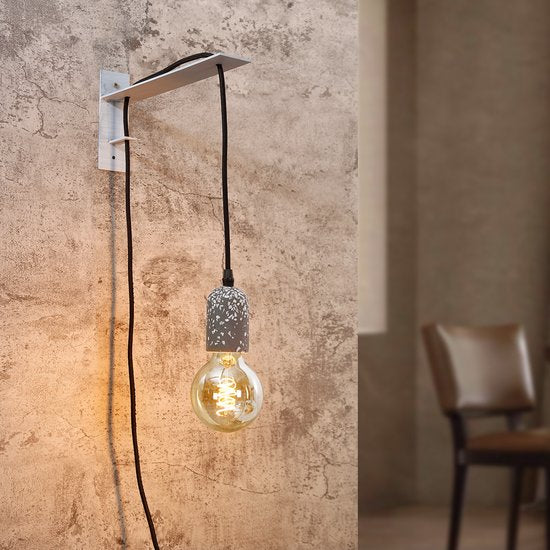 Home Sweet Home - Wandhaak Angle - haak gemaakt van metaal - Beton - 31/5/15cm - maak je eigen unieke lamp- voor muur hanglamp - afbeelding 3