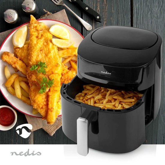Nedis Airfryer XXL - 7,2L - Digitale Display - 8 Programma's - Tot 6 Personen - Zwart - afbeelding 6