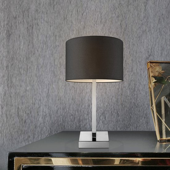 Home Sweet Home - Moderne tafellamp voet Gomez voor lampenkap - chroom - 12.5/12.5/39cm - gemaakt van Metaal - geschikt voor E27 LED lichtbron - - afbeelding 3