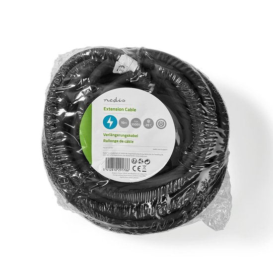 Nedis Verlengkabel Male - Female - Type-F (CEE 7/7) - Randaarde stekker - 10.0 m - 3680 W - 250 V AC 50/60 Hz - Soort aarding: Zijcontacten - Hoek van stopcontact: 90 ° - IP44 - H07RN-F 3G 1.5 mm² - afbeelding 2