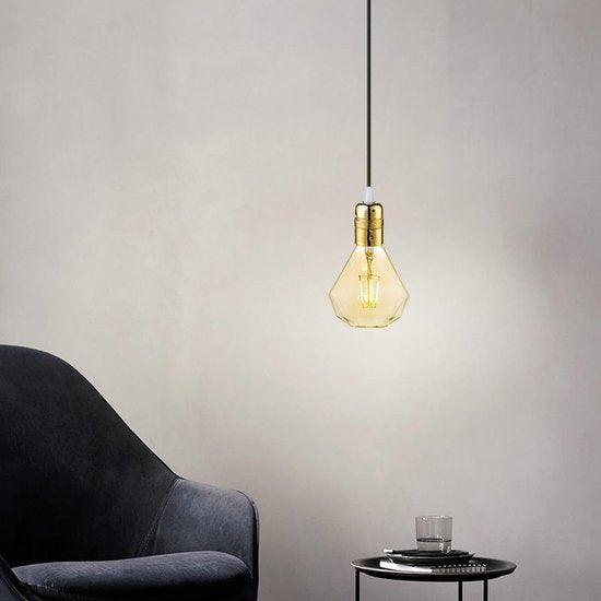 Home Sweet Home - E27 fItting - Goud - 4.8/4.8/5.8cm - Rond - voor E27 lamphouder gemaakt van metaal - geschikt voor E27 lichtbron - ENEC gekeurd - - afbeelding 4