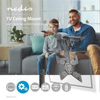 Nedis Gemotoriseerde TV-plafondbeugel - 23 - 55 " - Maximaal schermgewicht: 30 kg - Kantelbaar - Maximale plafondafstand: 663 mm - Minimale plafondafstand: 108 mm - Afstandbestuurbaar - Staal - Zwart - afbeelding 14
