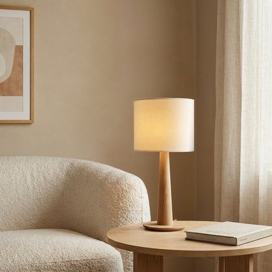 Home Sweet Home - Stoffen Lampenkap Bling - Ø 20 cm – Wit - Cilinder - Lampenkappen voor wandlamp, tafellamp en hanglamp - afbeelding 5