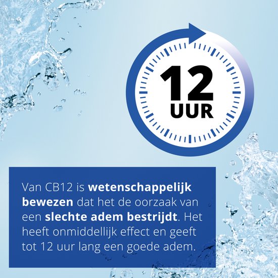 CB12 Original Mondwater - Beschermt 12 uur lang tegen een slechte adem - Met Fluoride voor bescherming tegen gaatjes - Frisse mentholsmaak - Alcoholvrije mondspoeling - 250ml - afbeelding 2