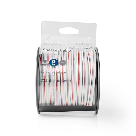 Nedis Speaker-Kabel - 2 x 2.50 mm² - Koper - 15.0 m - Rond - PVC - Wit - Rol - afbeelding 5