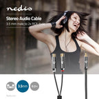 Nedis Stereo-Audiokabel - 3,5 mm Male - 2x RCA Female - Verguld - 0.20 m - Rond - Grijs / Gun Metal Grijs - Cover Window Box - afbeelding 2