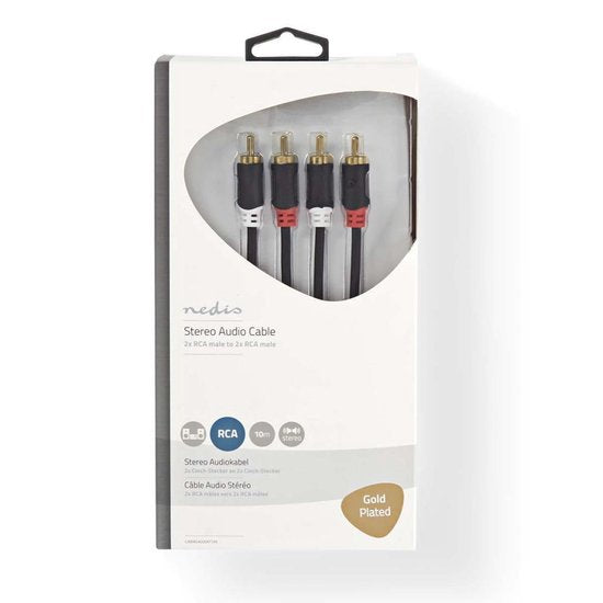Nedis Stereo-Audiokabel - 2x RCA Male - 2x RCA Male - m - Rond - Doos - afbeelding 40