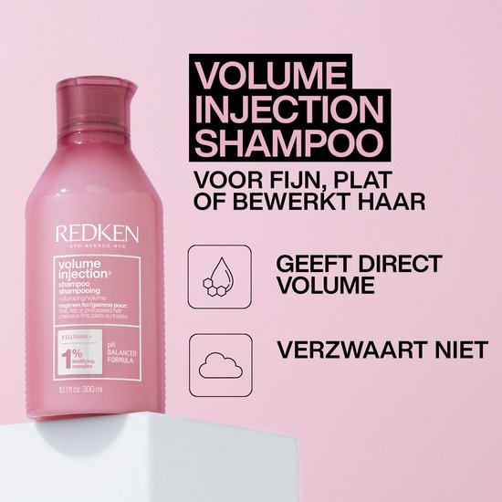 Redken Volume Injection Shampoo – Glanzende lift & body voor alle haartypes – 300 ml - afbeelding 3