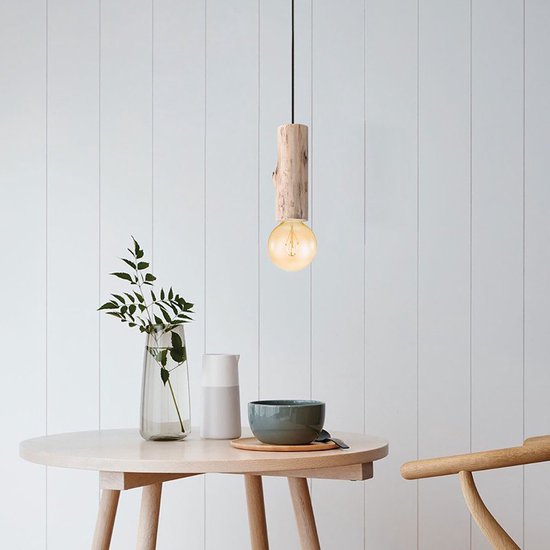 Home Sweet Home - Landelijke Hanglamp Billy - geschikt voor E27 LED lichtbron - hanglamp gemaakt van Hout - 10/10/130cm - Pendellamp geschikt voor - afbeelding 9
