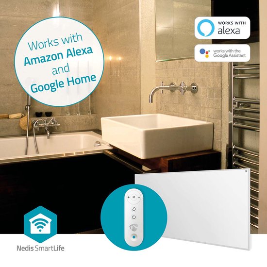 Nedis SmartLife Infrarood Verwarming 700 W – Slimme Kachel - Thermostaat – Geschikt voor Badkamer - Afstandsbediening & App - afbeelding 3