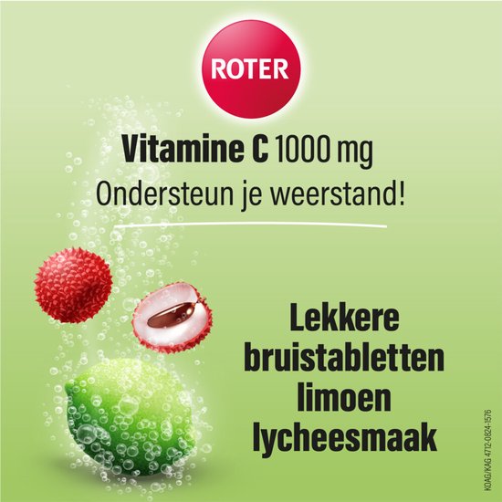 Roter Vitamine C 1000 mg Lime- Lychee - 4 x 15 bruistabletten - Voordeelverpakking - afbeelding 4